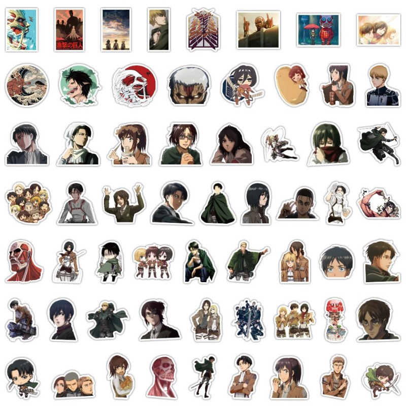 Phone Accessories Aesthetic - 60 Adesivos de Anime Attack on