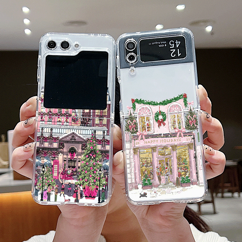Phone Case Clear - Edifício rural cenário de neve natal